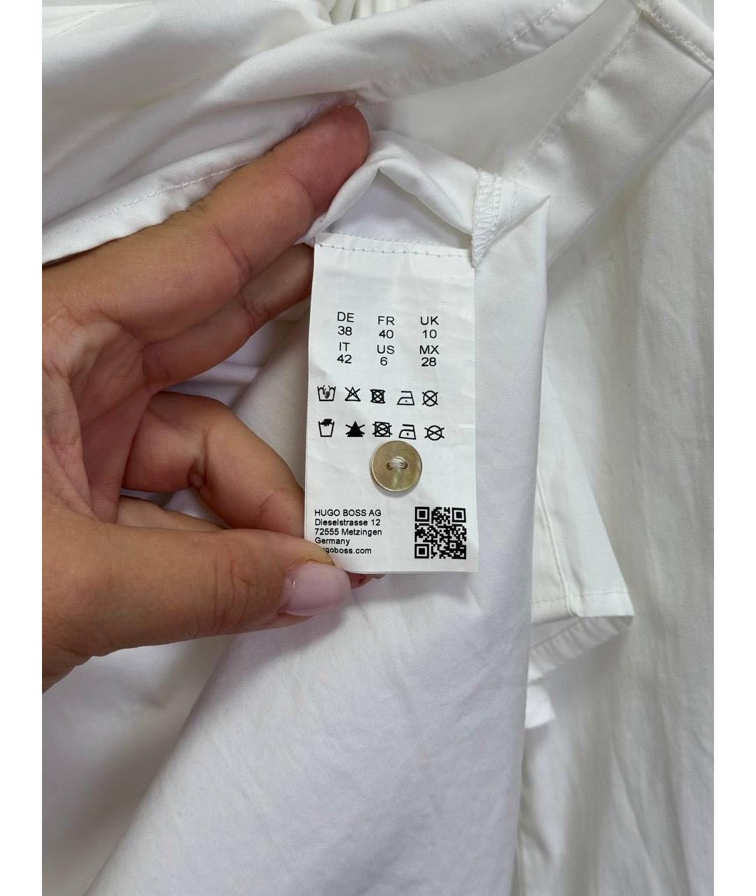HUGO BOSS Белая хлопковая рубашка, фото 4