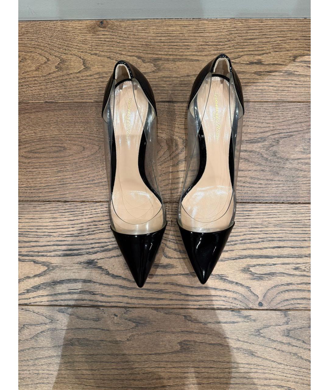 GIANVITO ROSSI Черные лодочки на низком каблуке из лакированной кожи, фото 3