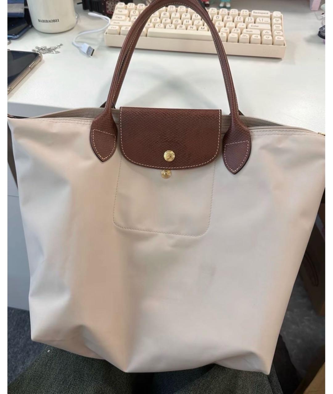 LONGCHAMP Бежевая тканевая сумка тоут, фото 4