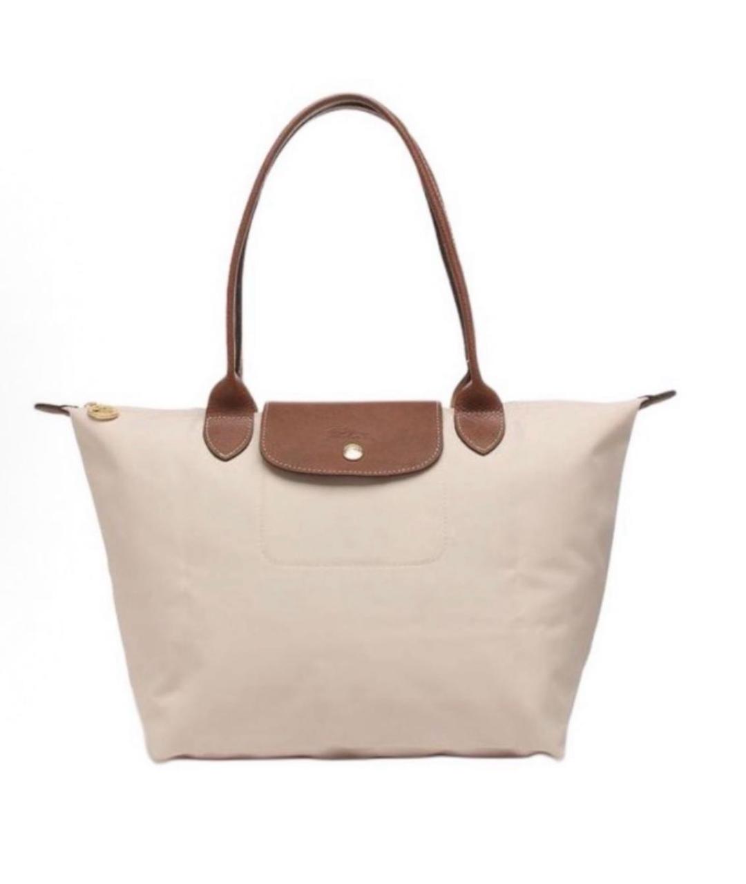 LONGCHAMP Бежевая тканевая сумка тоут, фото 1