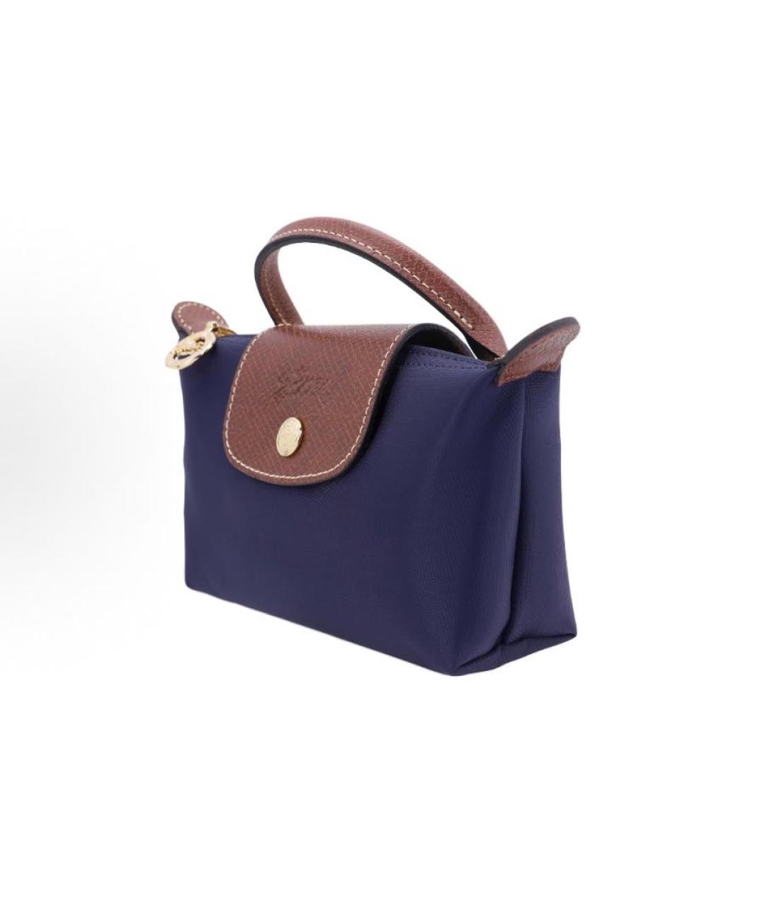 LONGCHAMP Темно-синяя тканевая сумка с короткими ручками, фото 2