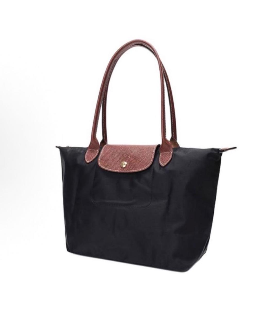 LONGCHAMP Черная тканевая сумка тоут, фото 2