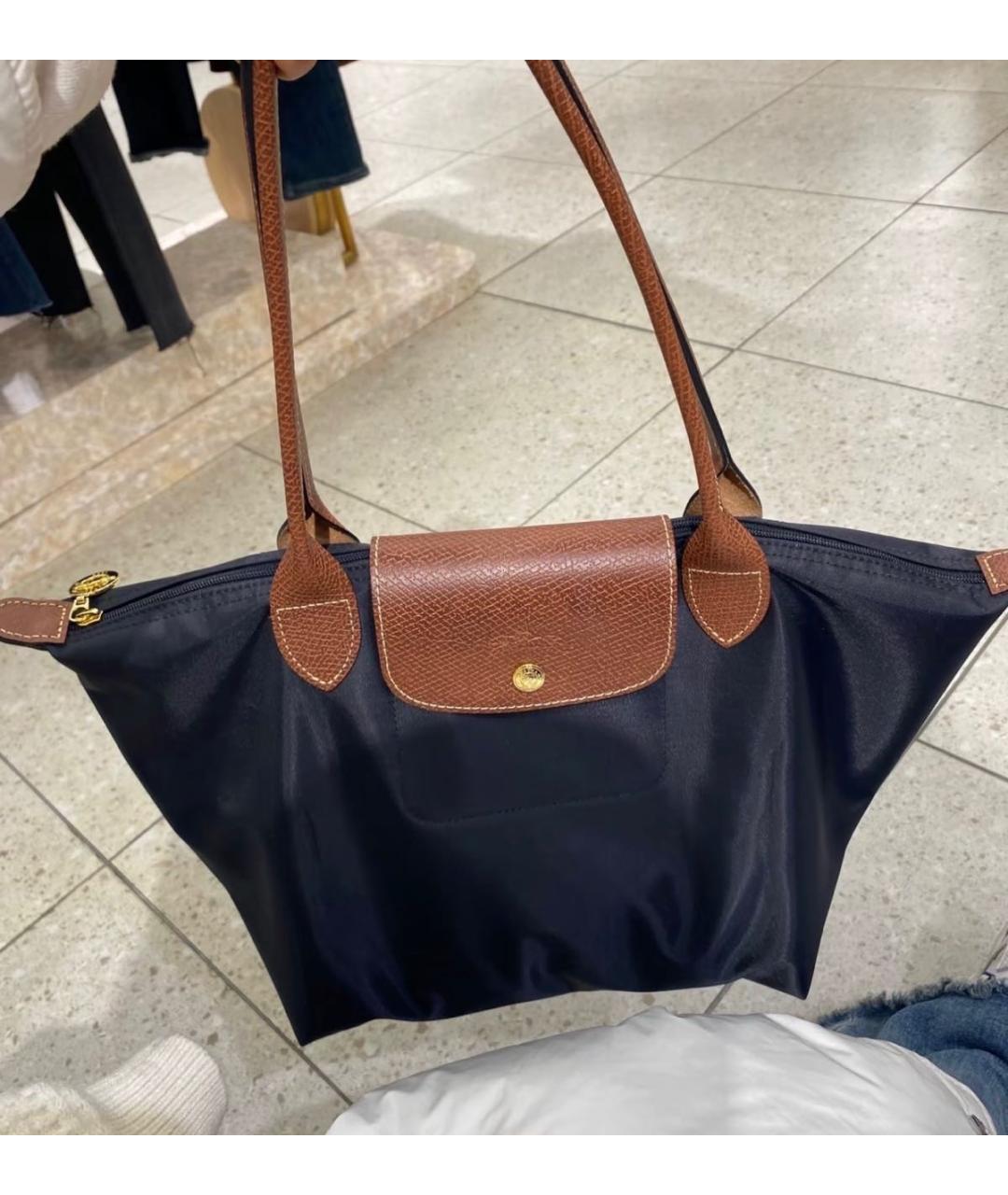 LONGCHAMP Черная тканевая сумка тоут, фото 4