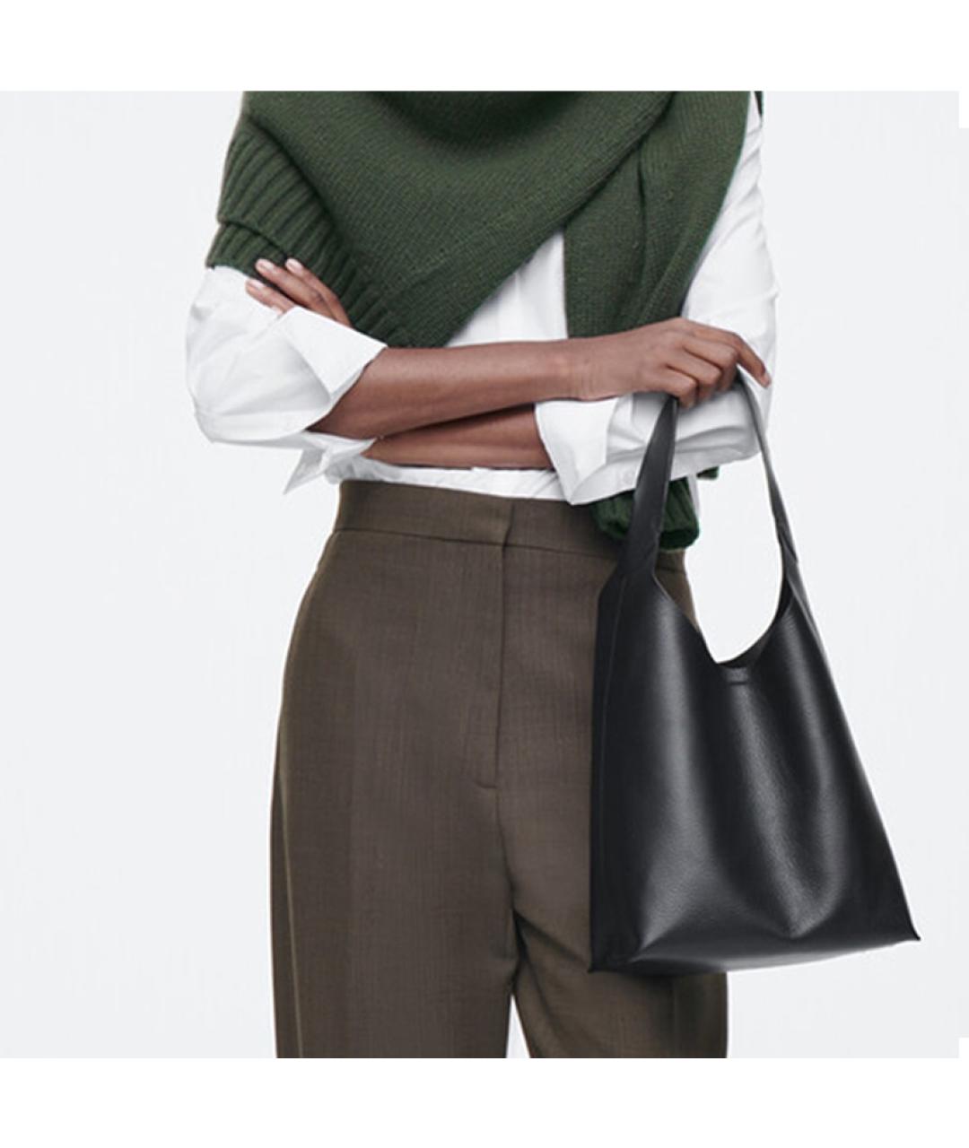 COS Черная кожаная сумка через плечо, фото 3