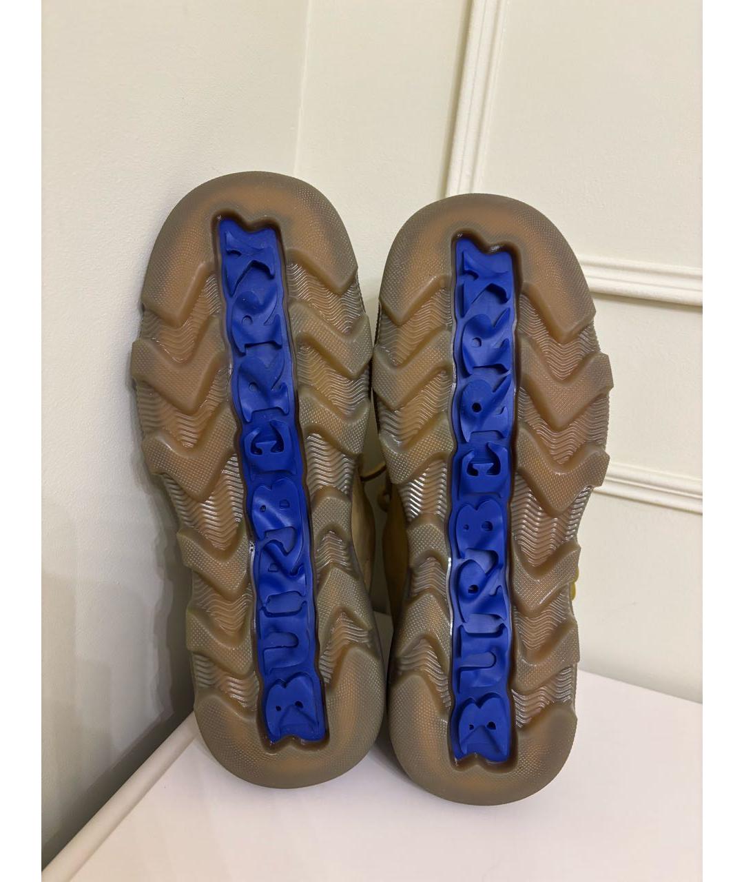 BURBERRY Горчичные замшевые ботинки, фото 5