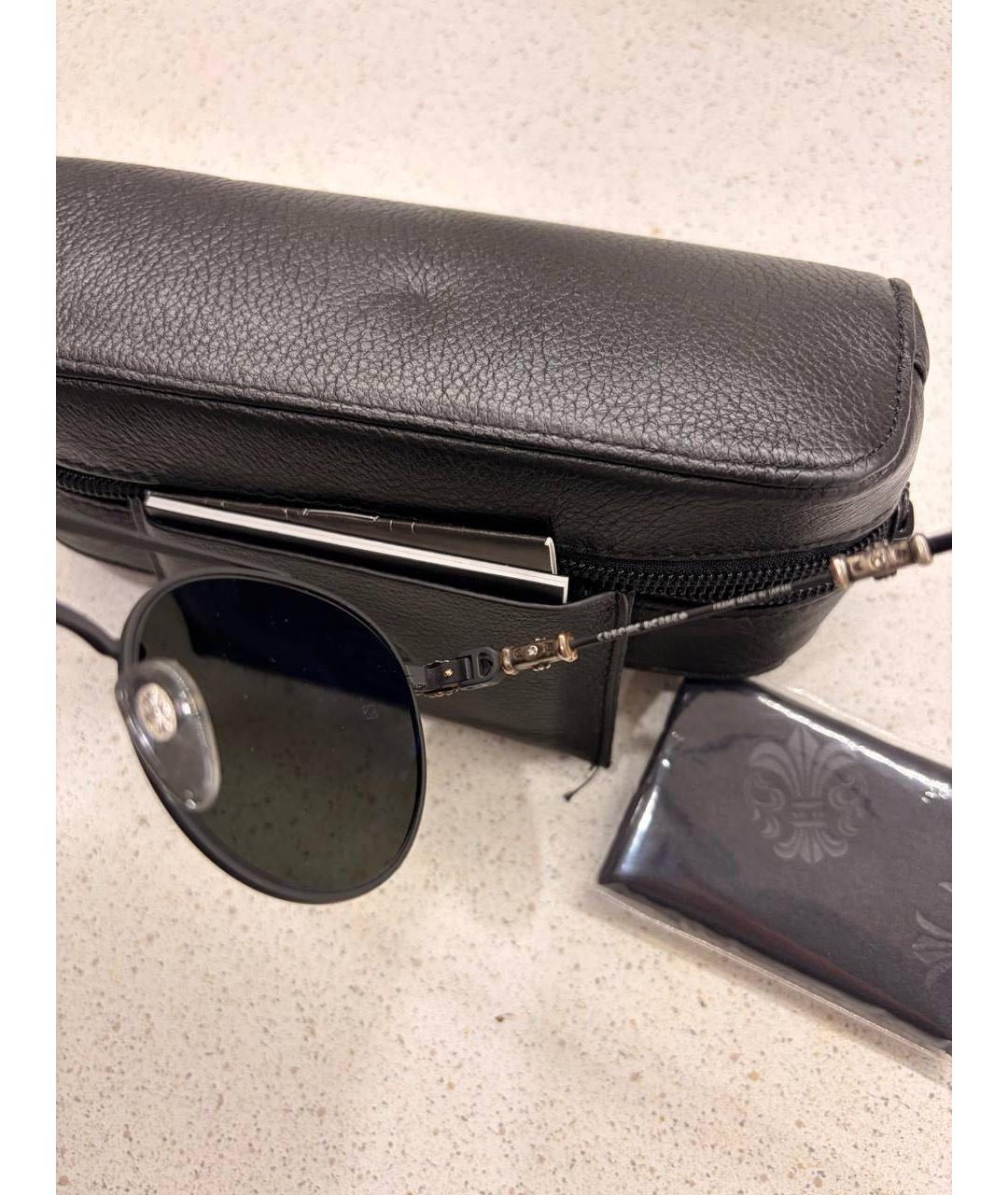 CHROME HEARTS Черные металлические солнцезащитные очки, фото 4