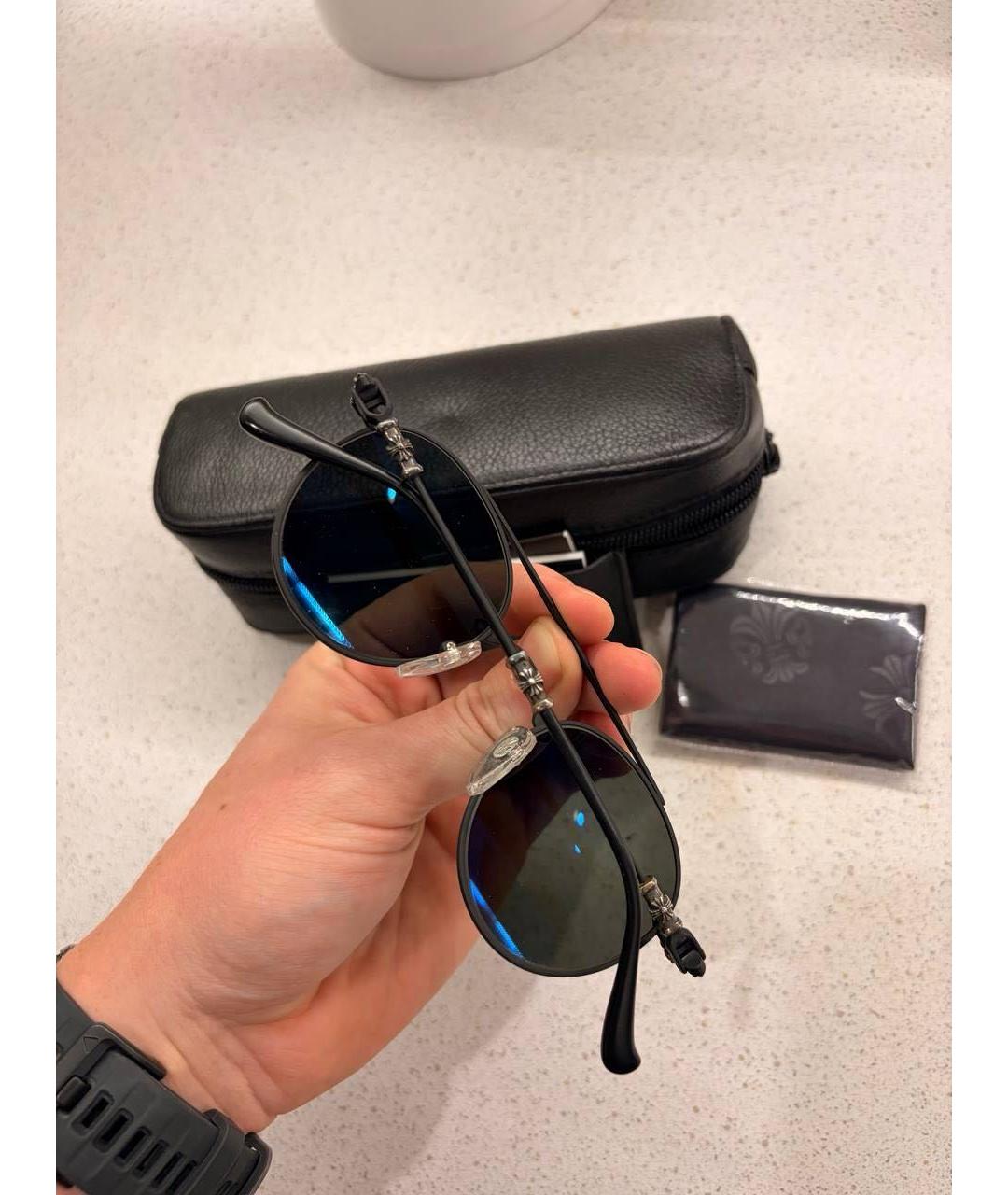 CHROME HEARTS Черные металлические солнцезащитные очки, фото 2