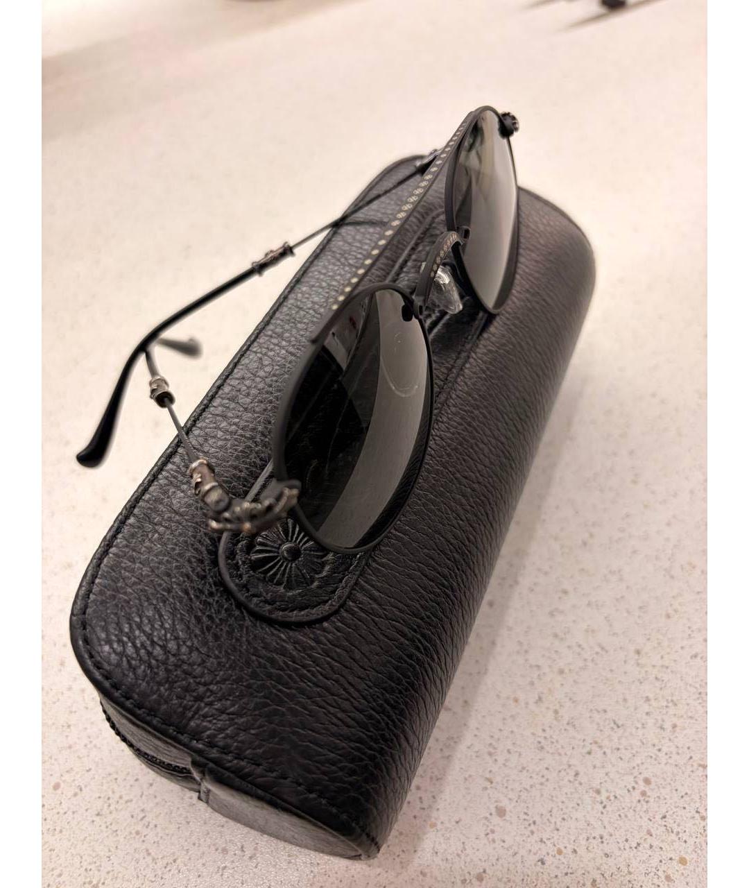 CHROME HEARTS Черные металлические солнцезащитные очки, фото 6