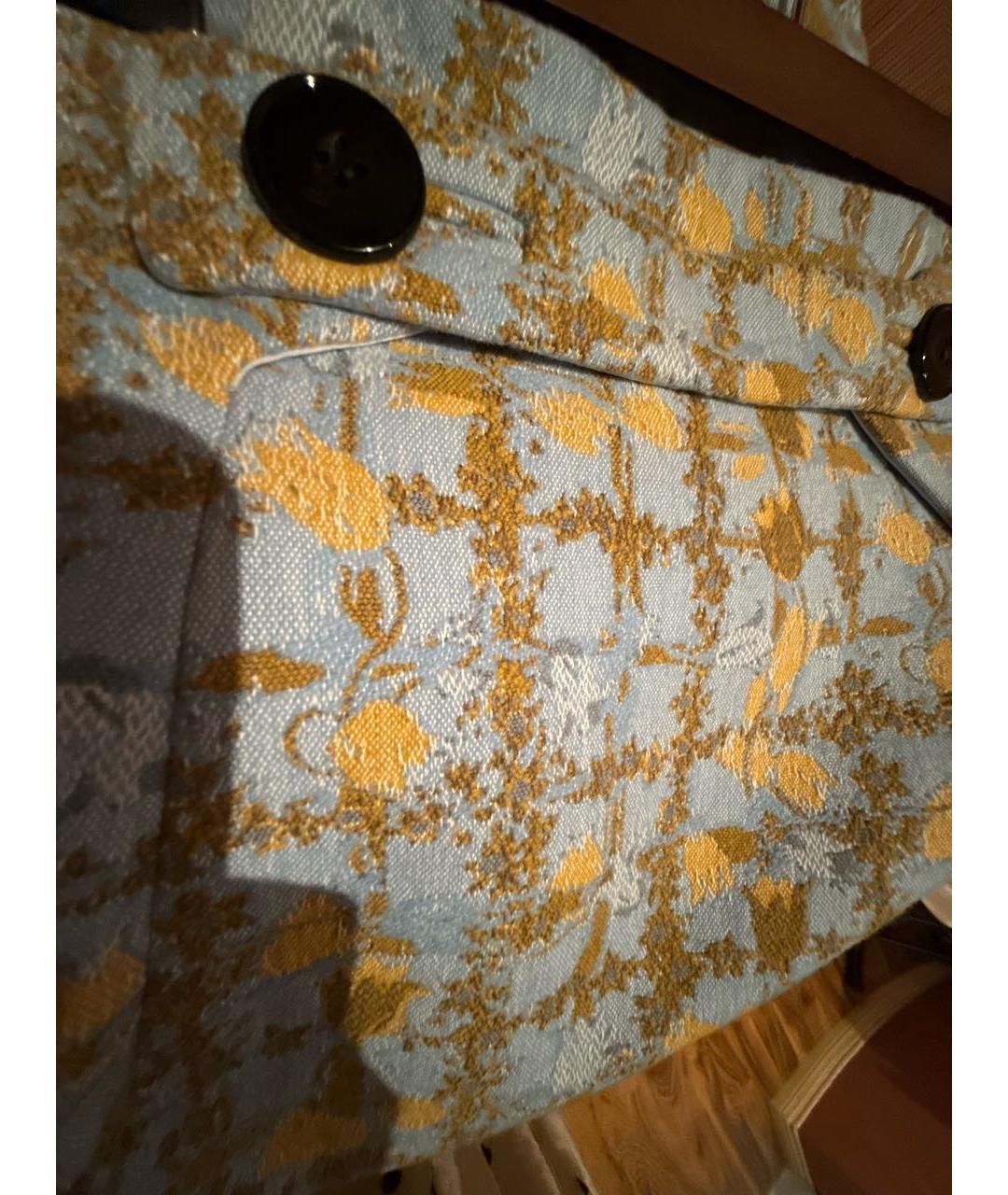 CHRISTIAN DIOR Голубая шерстяная юбка миди, фото 3