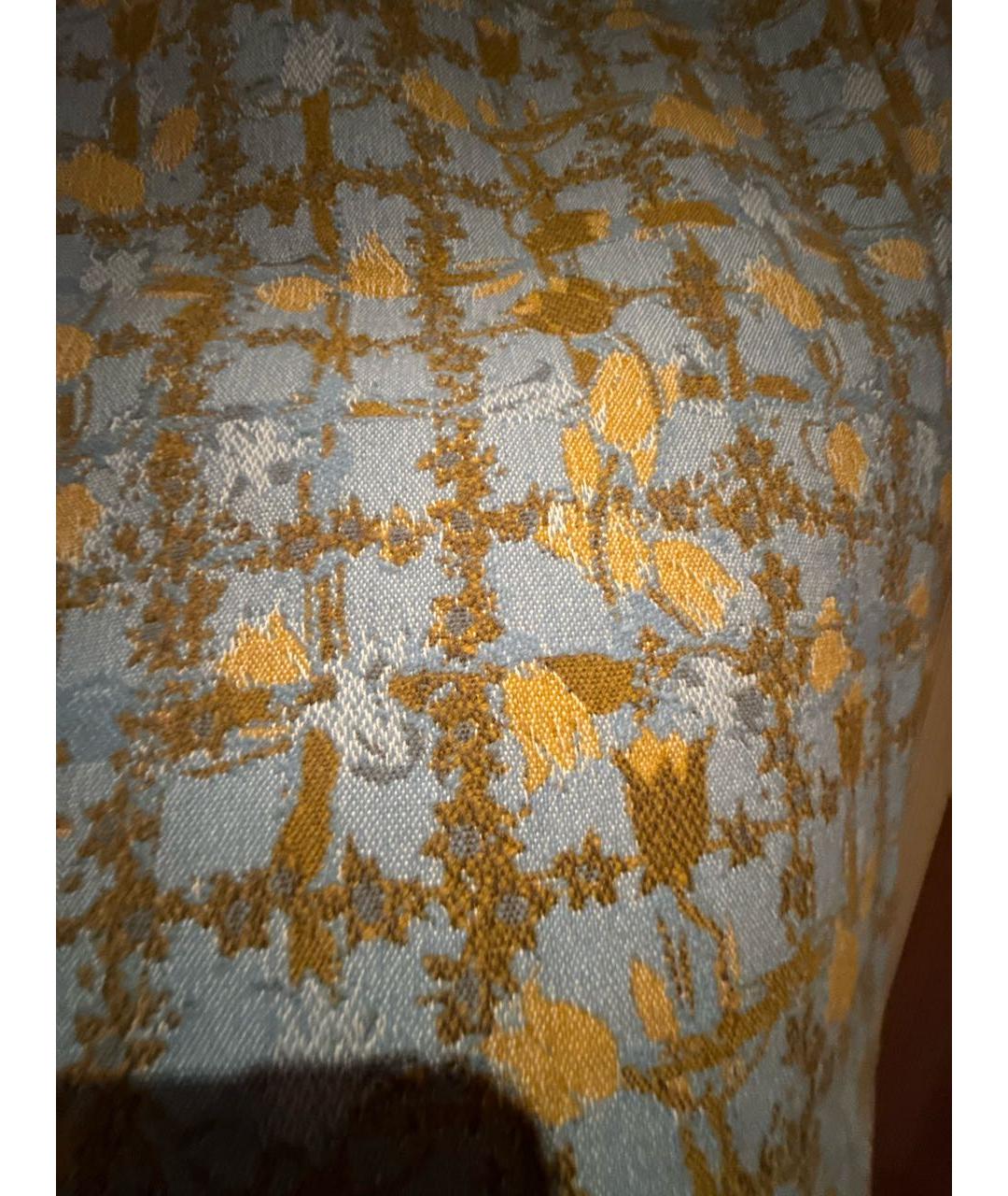 CHRISTIAN DIOR Голубая шерстяная юбка миди, фото 2