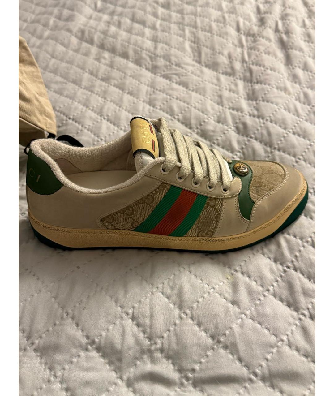 GUCCI Бежевые замшевые кеды, фото 8