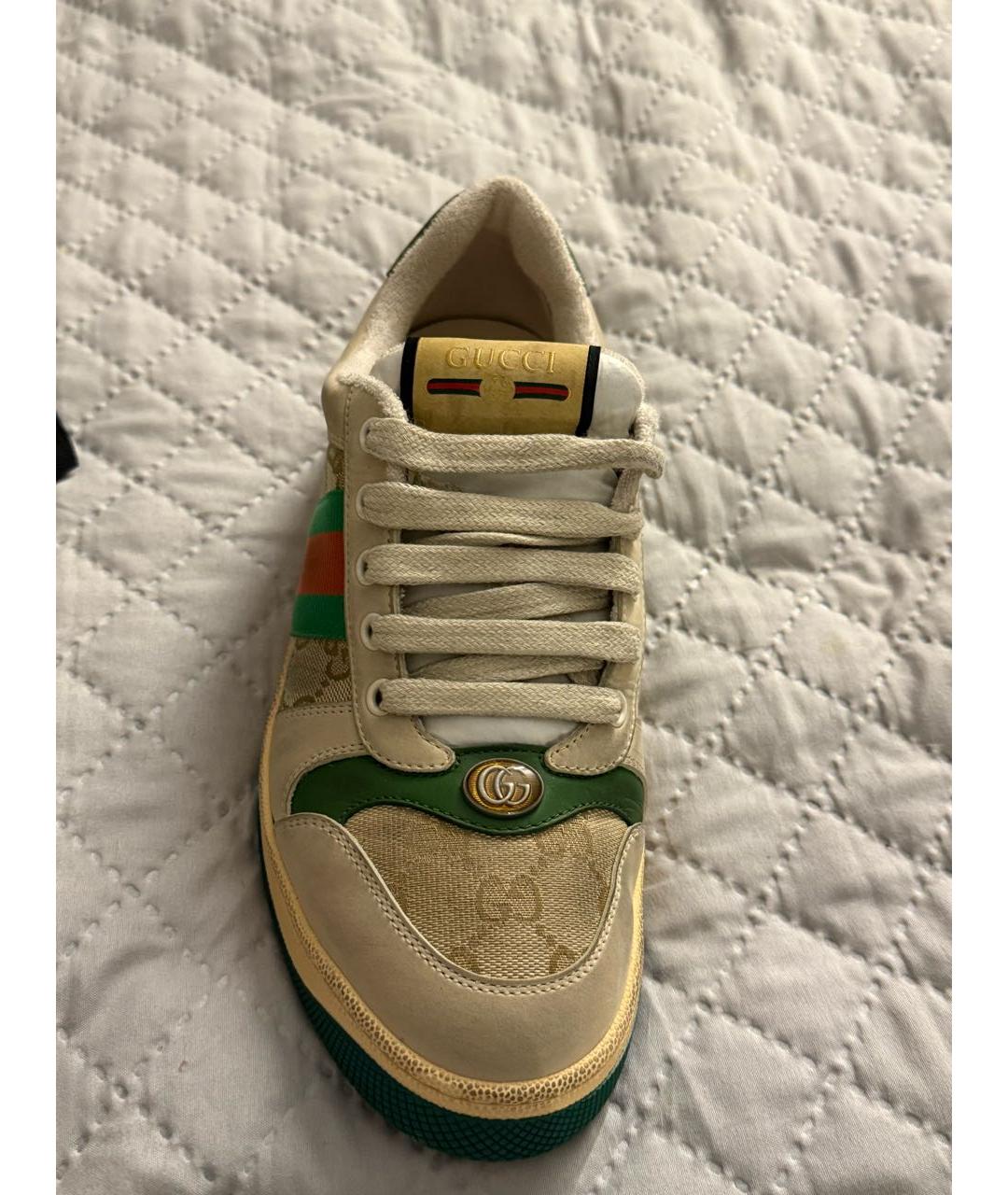 GUCCI Бежевые замшевые кеды, фото 6