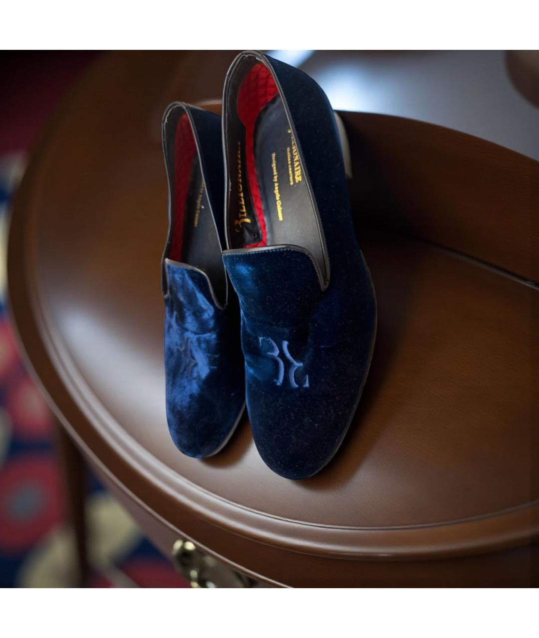 BILLIONAIRE Темно-синие бархатные лоферы, фото 5