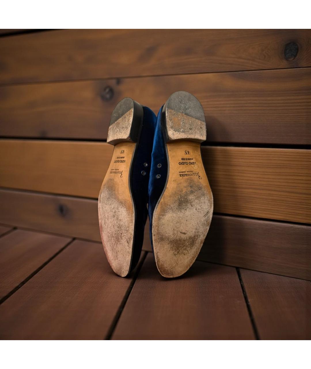 BILLIONAIRE Темно-синие бархатные лоферы, фото 3