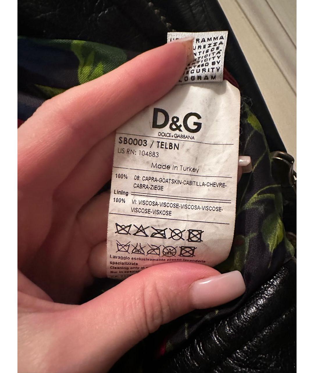 DOLCE&GABBANA Черная кожаная куртка, фото 5