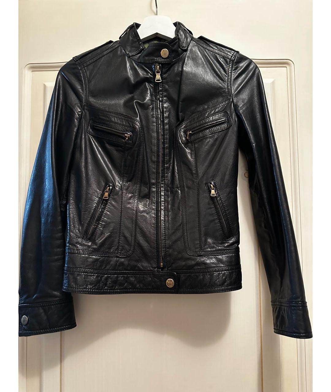 DOLCE&GABBANA Черная кожаная куртка, фото 8