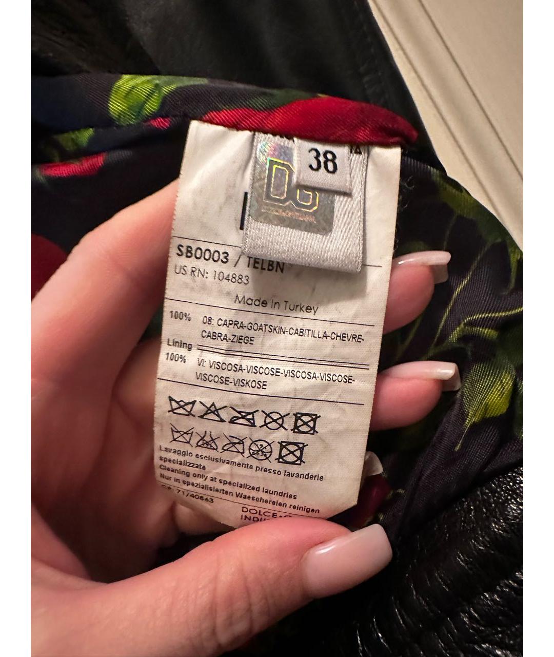 DOLCE&GABBANA Черная кожаная куртка, фото 4