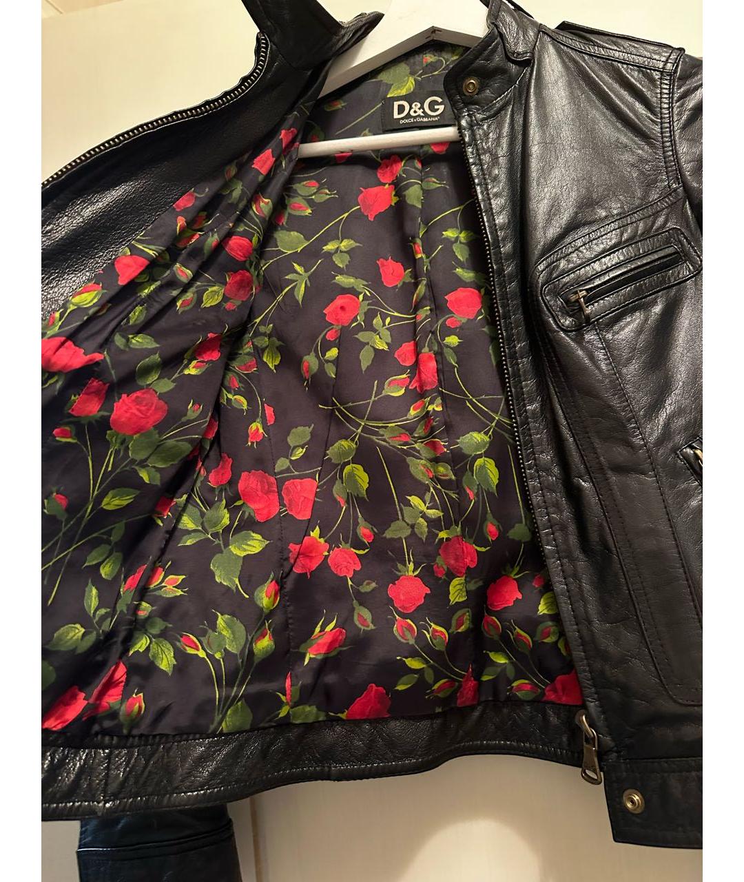 DOLCE&GABBANA Черная кожаная куртка, фото 7