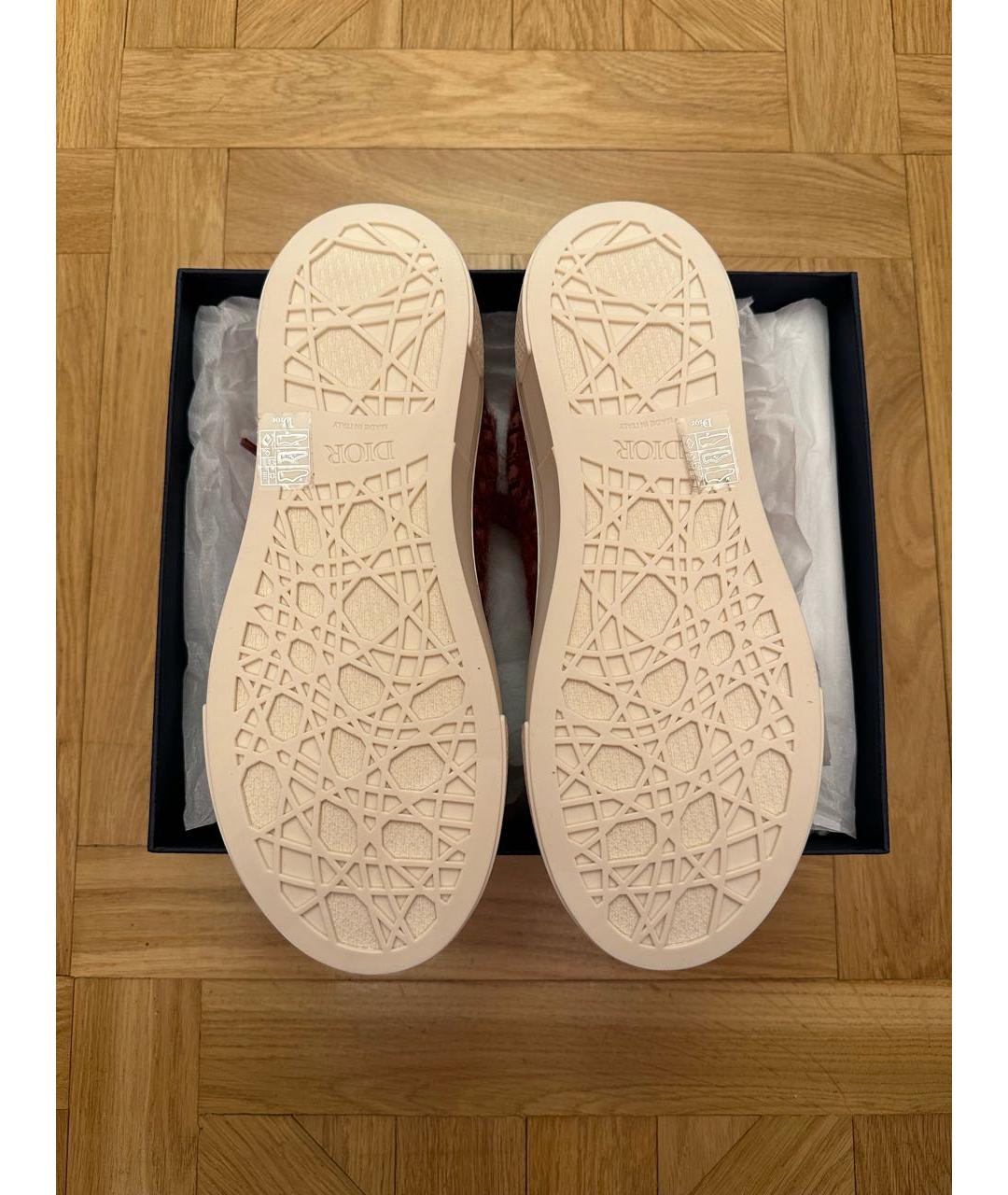 CHRISTIAN DIOR Бордовые замшевые низкие кроссовки / кеды, фото 3