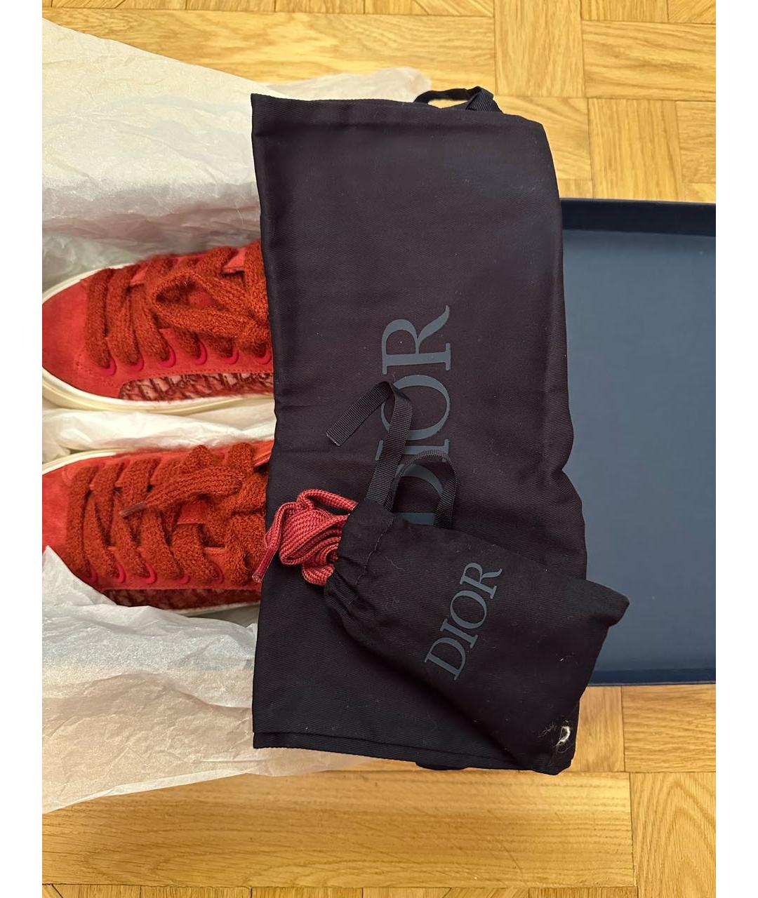 CHRISTIAN DIOR Бордовые замшевые низкие кроссовки / кеды, фото 5