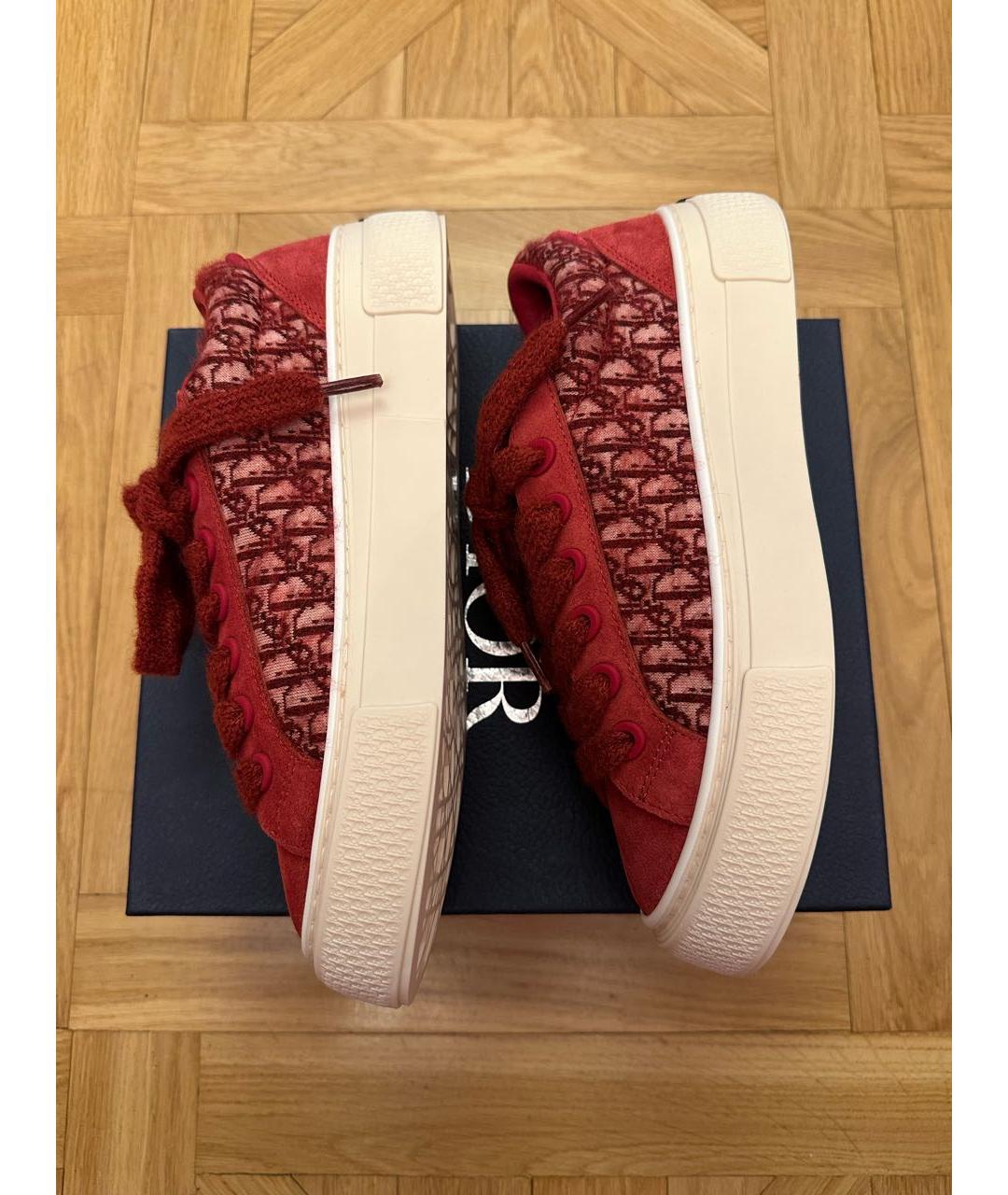 CHRISTIAN DIOR Бордовые замшевые низкие кроссовки / кеды, фото 6