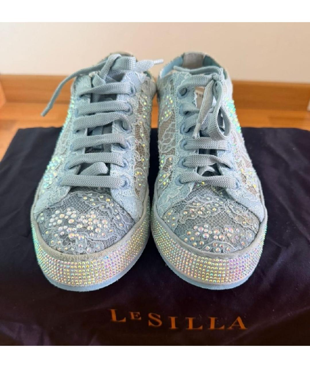 LE SILLA Голубые текстильные кеды, фото 2