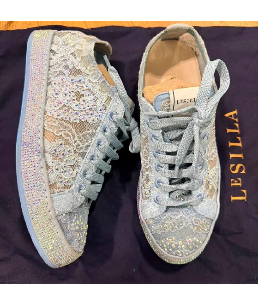 LE SILLA Голубые текстильные кеды, фото 3