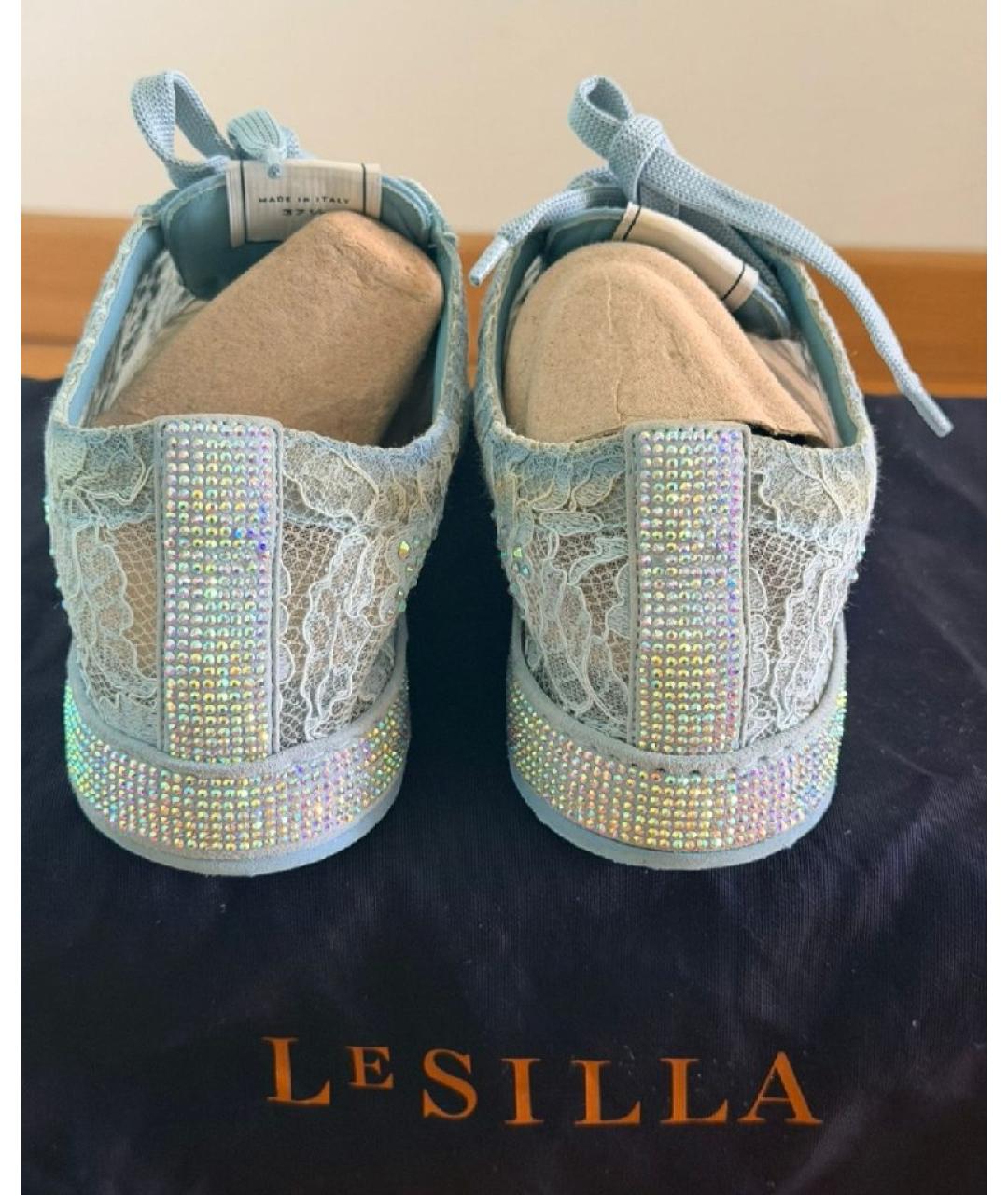 LE SILLA Голубые текстильные кеды, фото 4