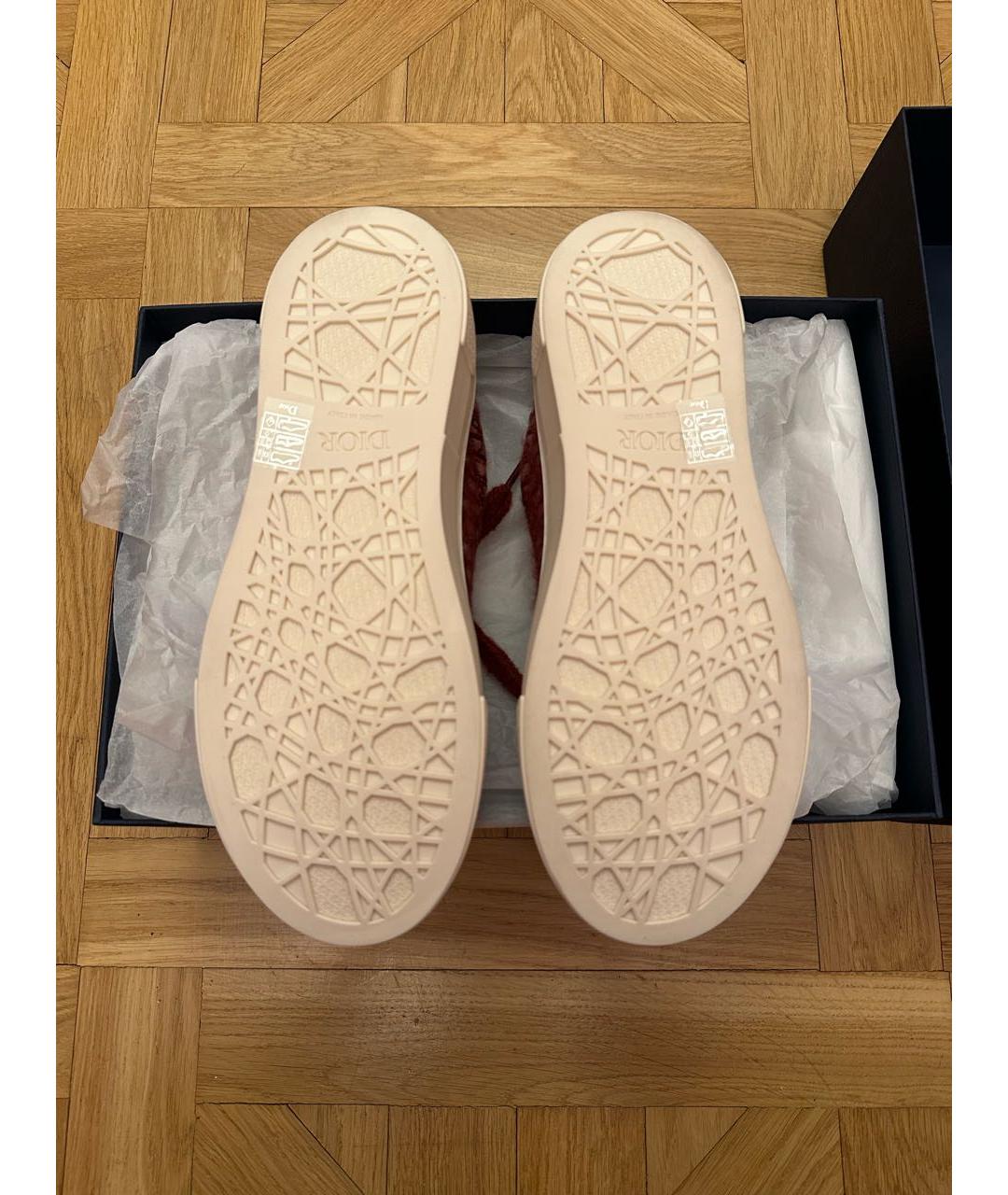 CHRISTIAN DIOR Бордовые замшевые низкие кроссовки / кеды, фото 3