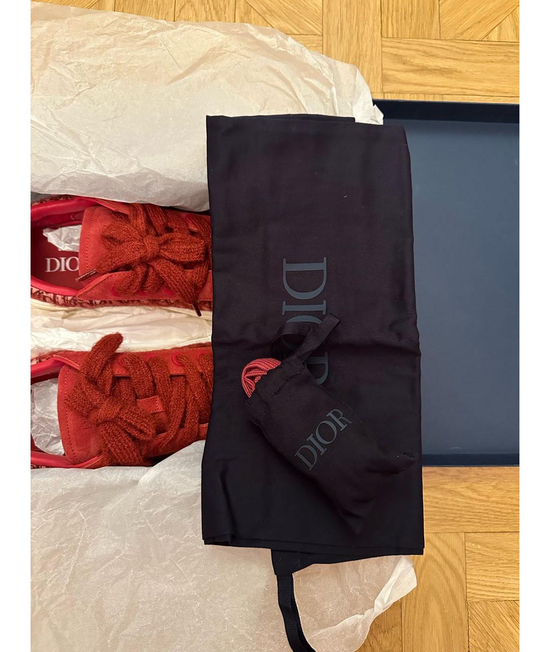 CHRISTIAN DIOR Бордовые замшевые низкие кроссовки / кеды, фото 5