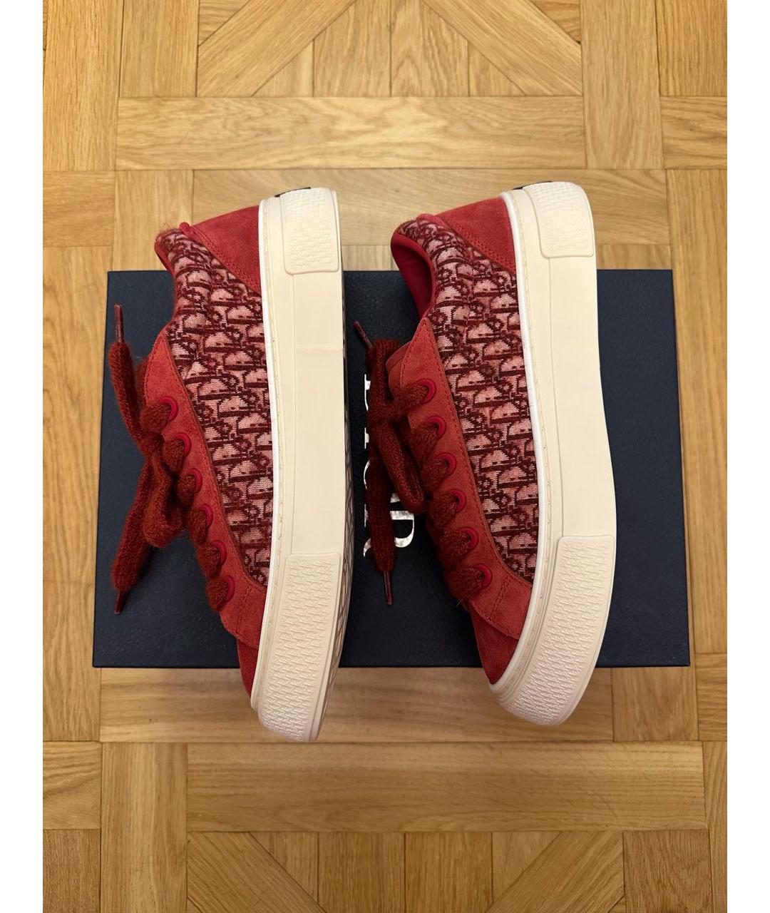 CHRISTIAN DIOR Бордовые замшевые низкие кроссовки / кеды, фото 6