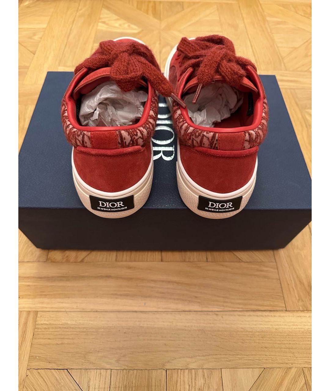 CHRISTIAN DIOR Бордовые замшевые низкие кроссовки / кеды, фото 4