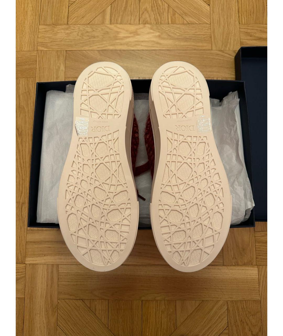 CHRISTIAN DIOR Бордовые замшевые низкие кроссовки / кеды, фото 3