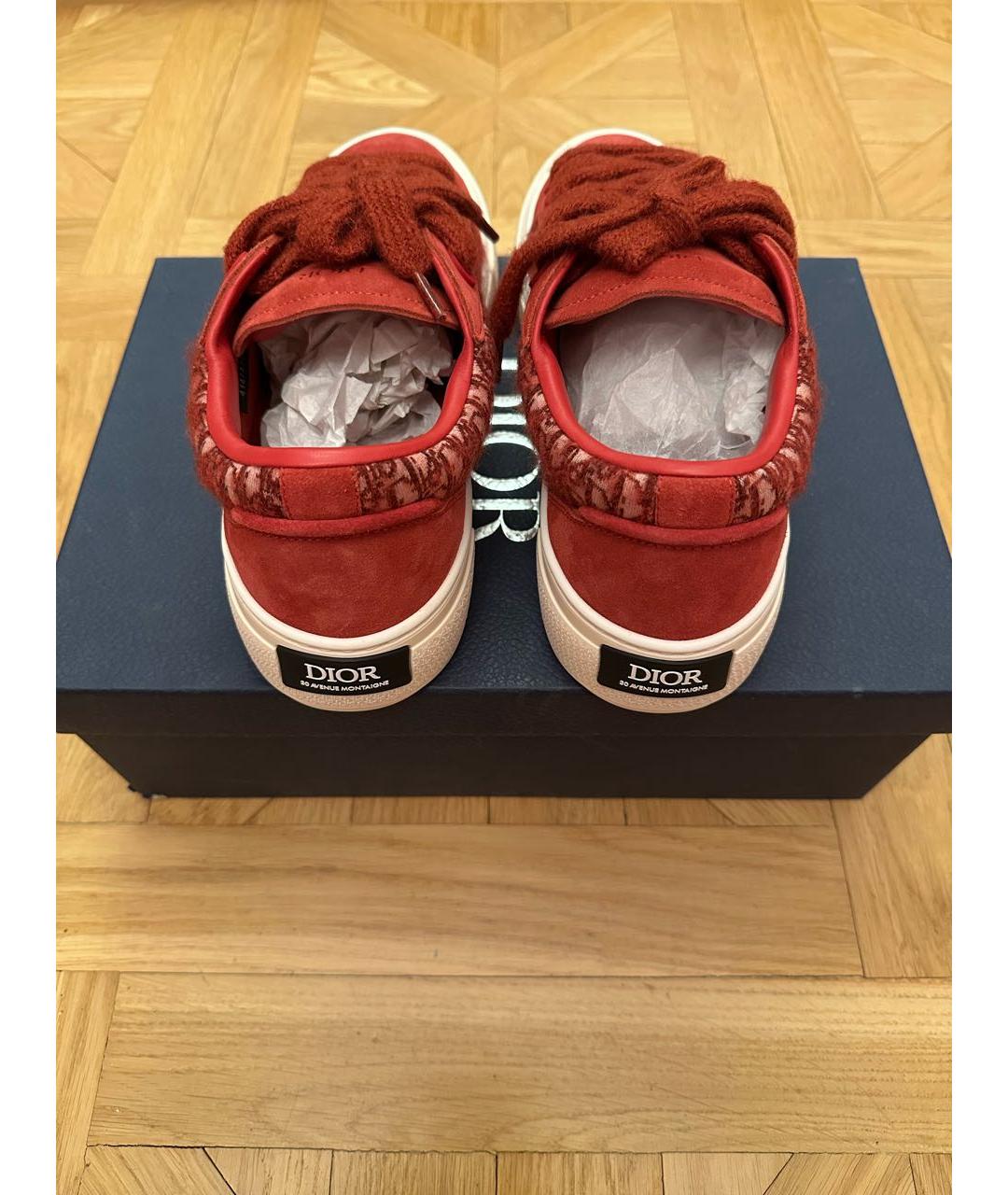 CHRISTIAN DIOR Бордовые замшевые низкие кроссовки / кеды, фото 4