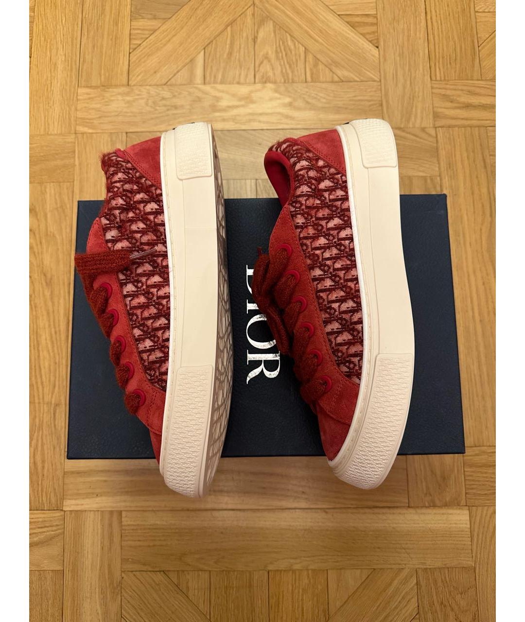 CHRISTIAN DIOR Бордовые замшевые низкие кроссовки / кеды, фото 6
