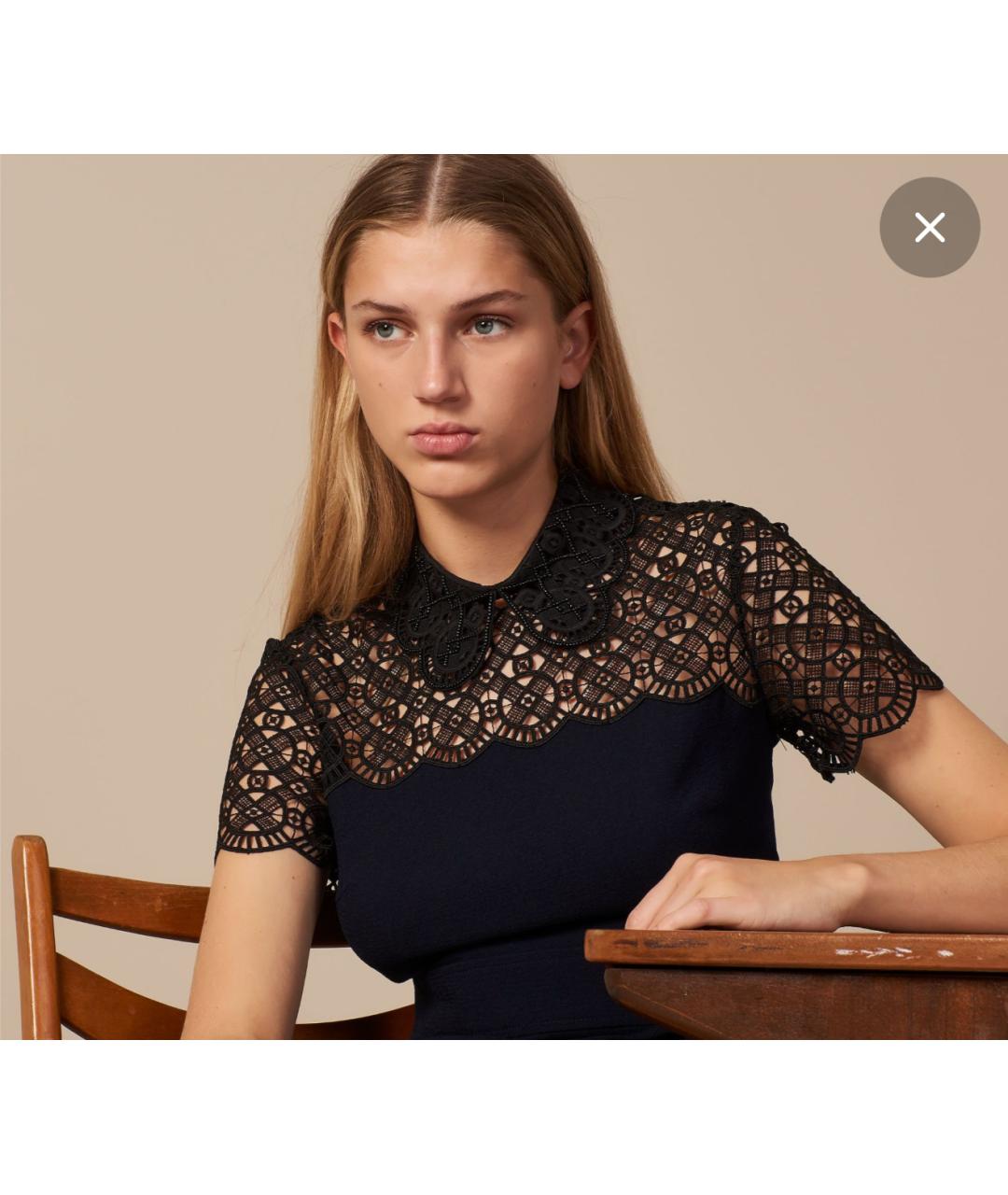 SANDRO Синее коктейльное платье, фото 4