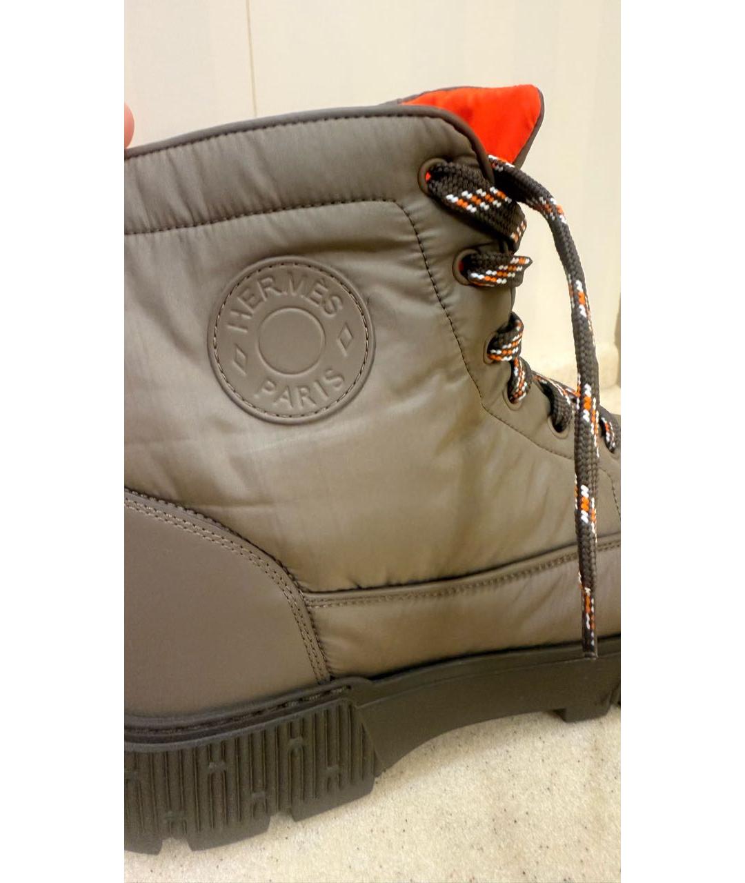 HERMES Коричневые кожаные высокие ботинки, фото 6