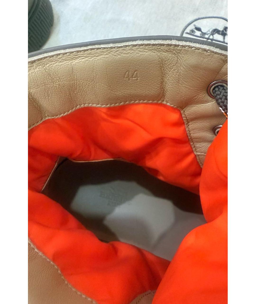 HERMES Коричневые кожаные высокие ботинки, фото 8