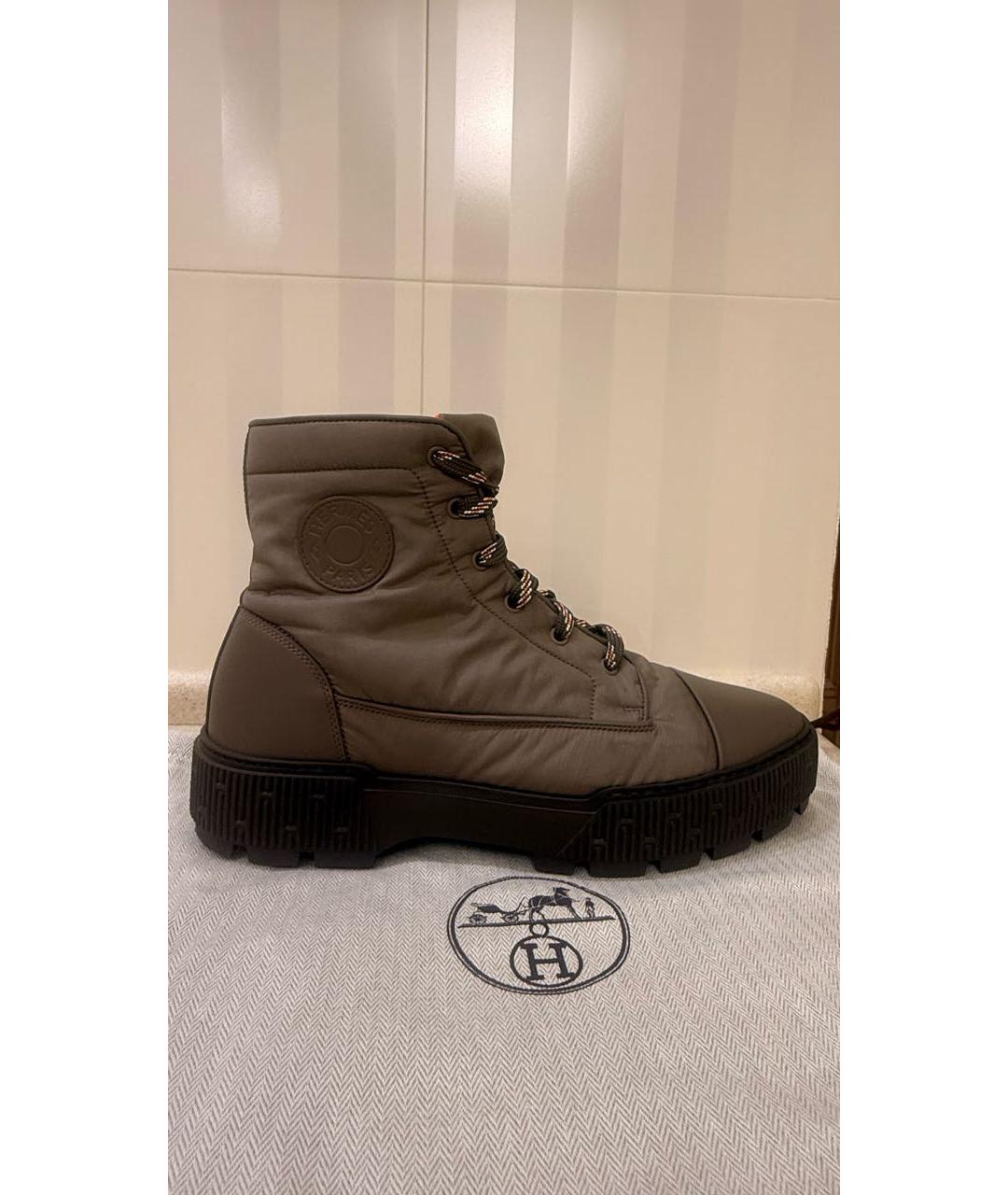 HERMES Коричневые кожаные высокие ботинки, фото 9