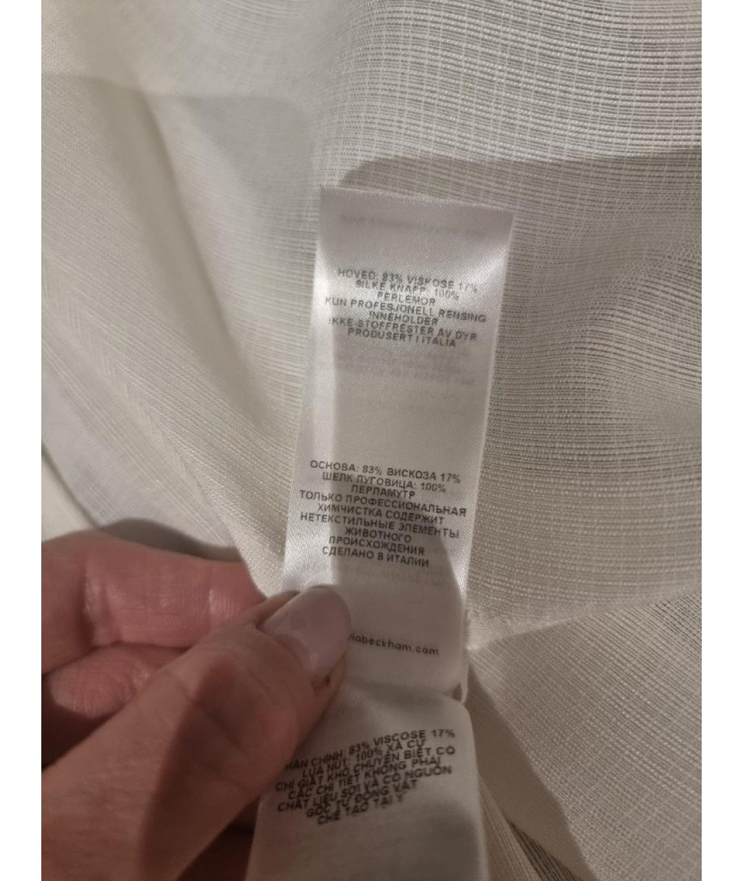 VICTORIA BECKHAM Белая вискозная рубашка, фото 9