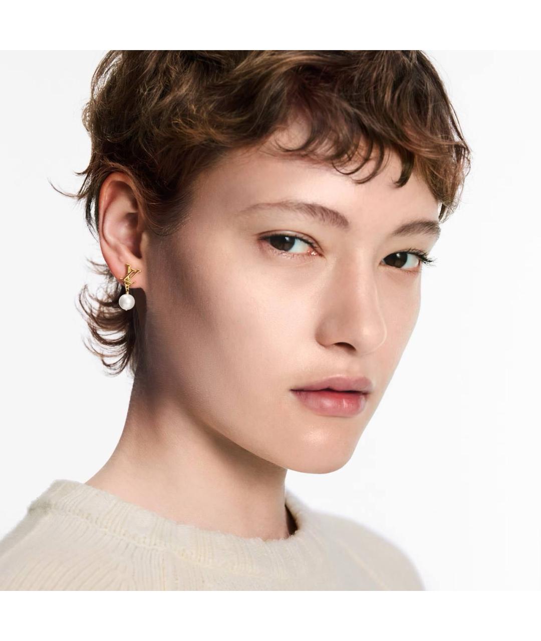 LOUIS VUITTON Золотые металлические серьги, фото 2