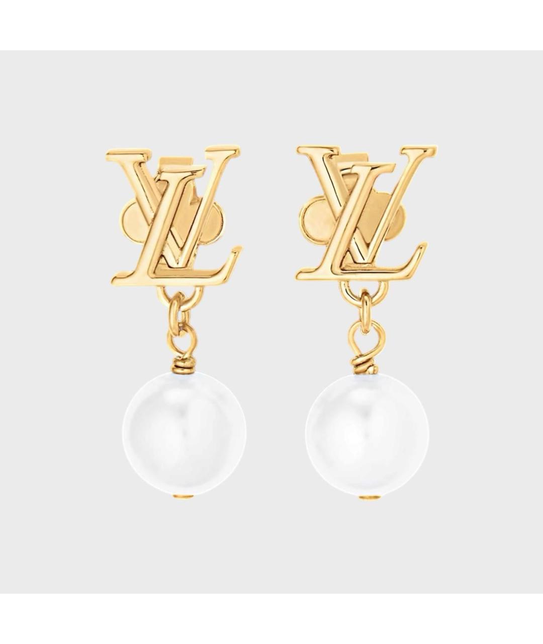 LOUIS VUITTON Золотые металлические серьги, фото 4
