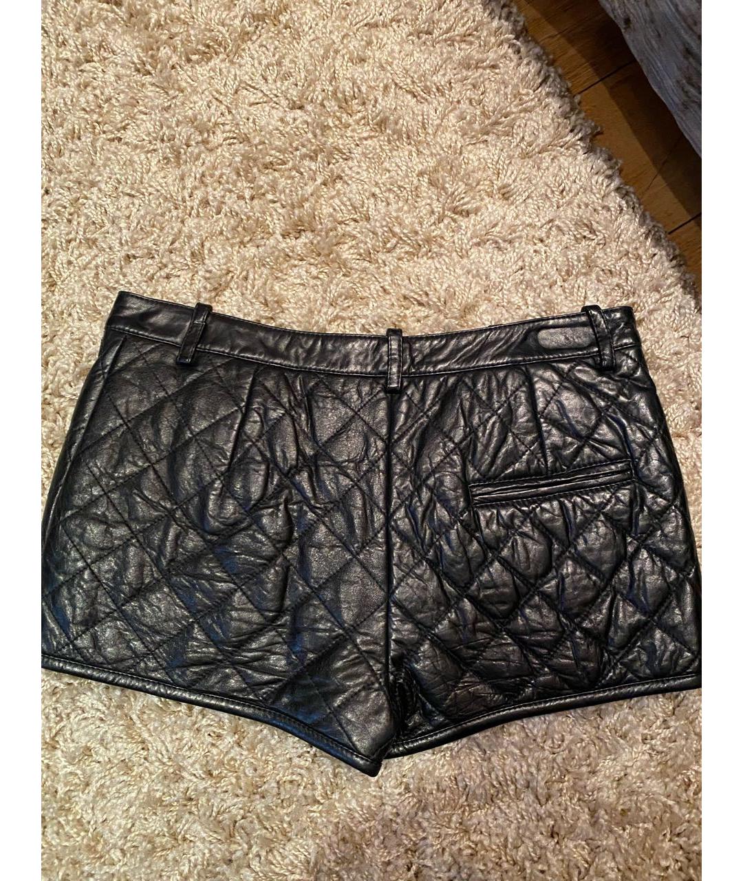 3.1 PHILLIP LIM Черные кожаные шорты, фото 2