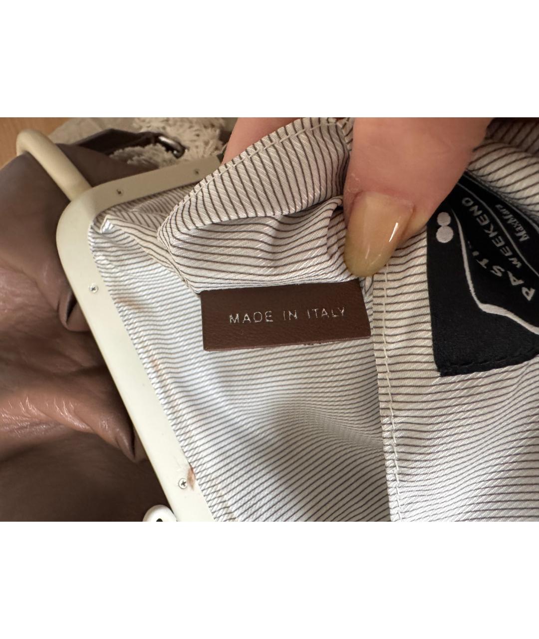 WEEKEND MAX MARA Коричневая кожаная сумка с короткими ручками, фото 4