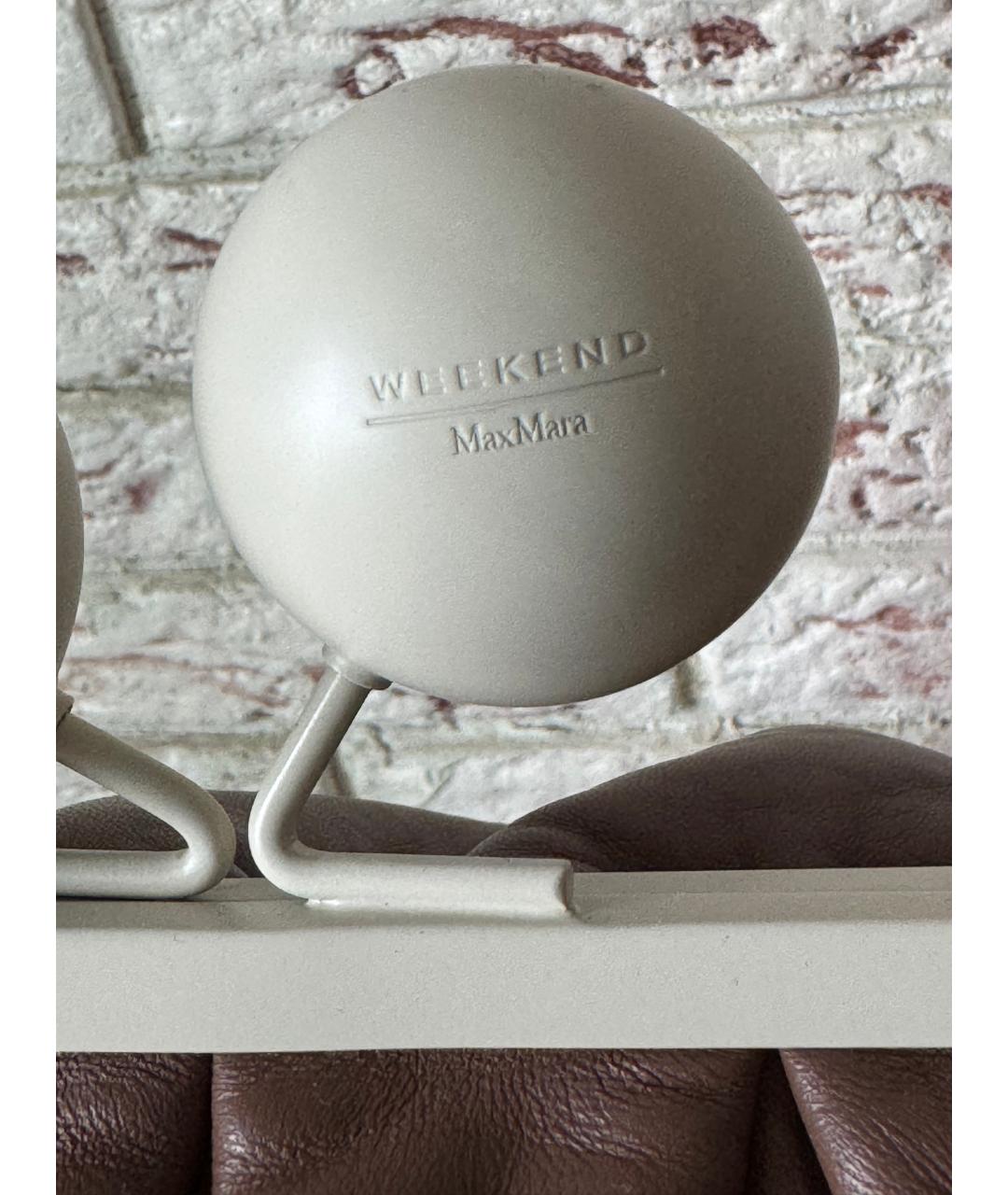 WEEKEND MAX MARA Коричневая кожаная сумка с короткими ручками, фото 5
