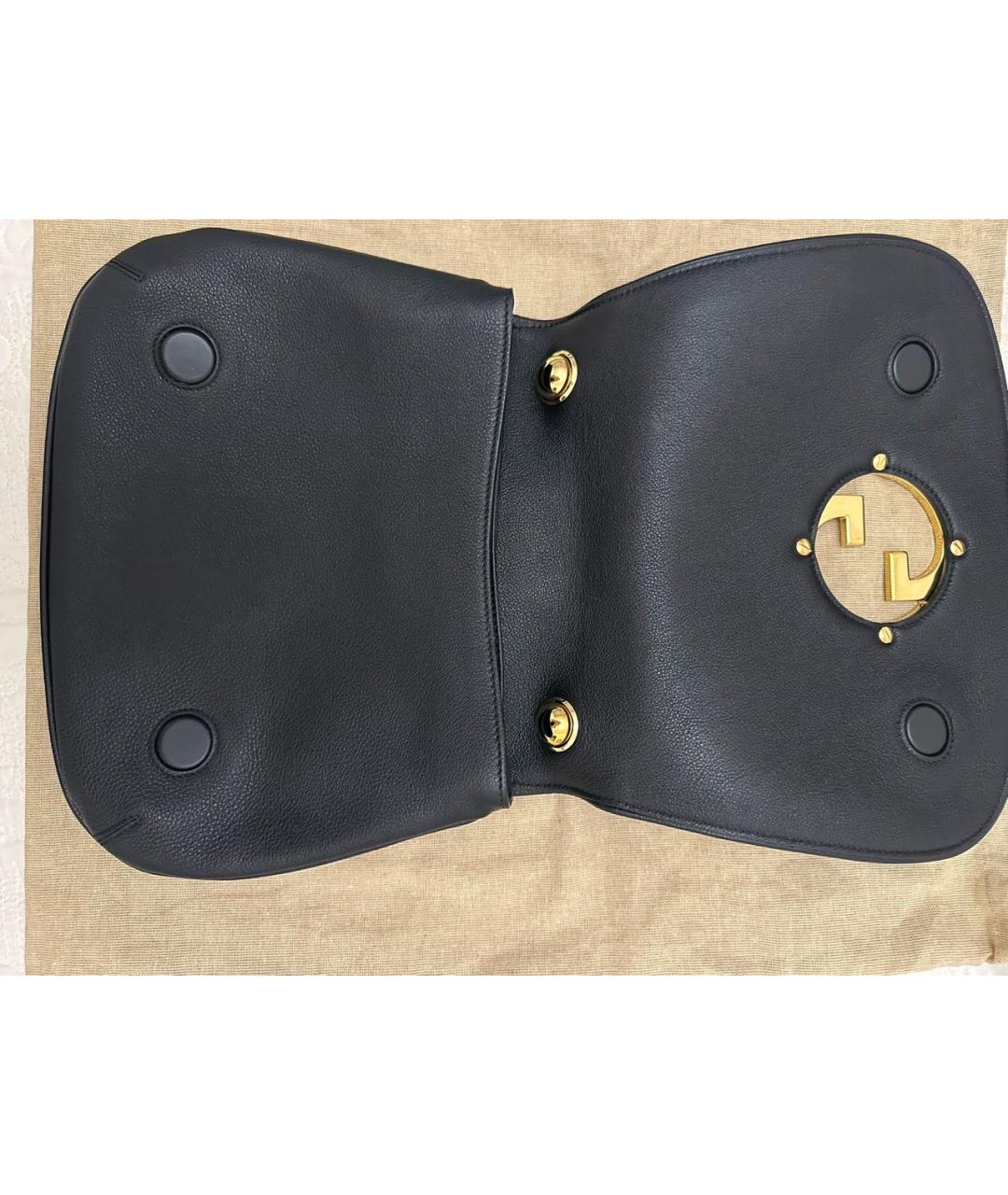 GUCCI Черная кожаная сумка через плечо, фото 6