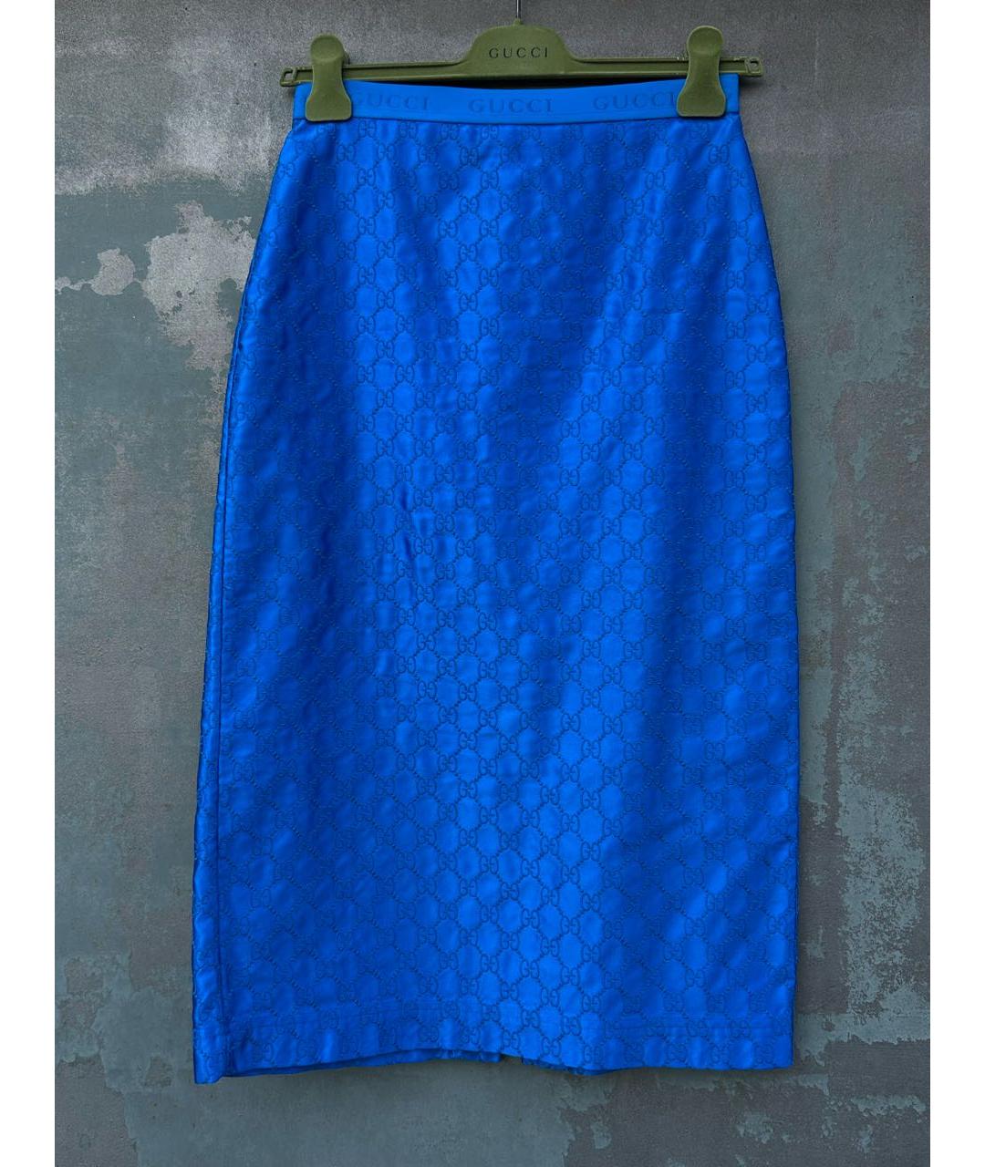GUCCI Синий костюм с юбками, фото 2