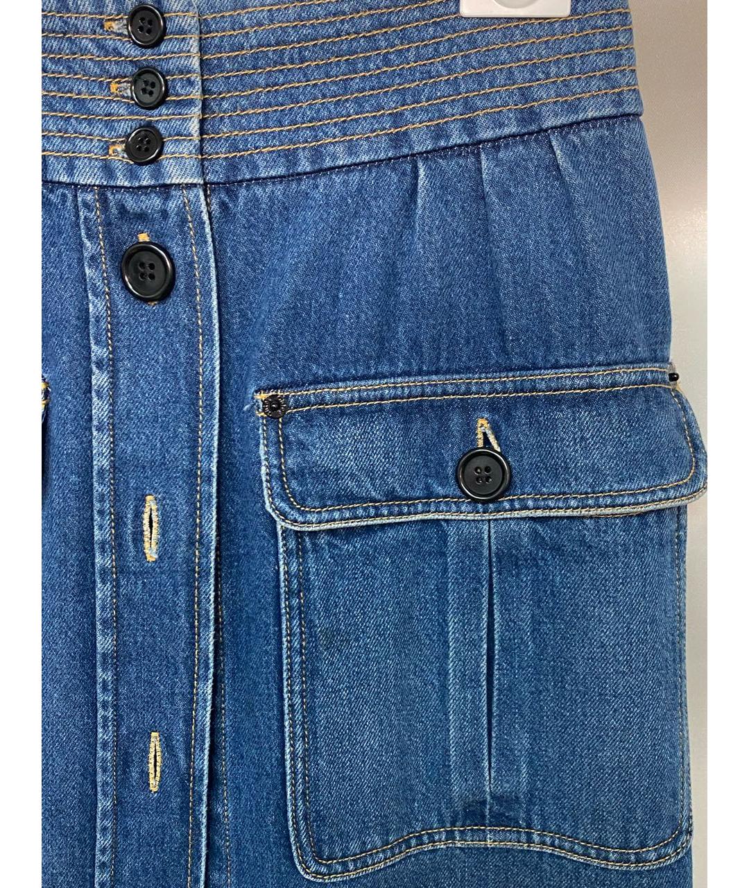 CHLOE Синяя деним юбка миди, фото 4