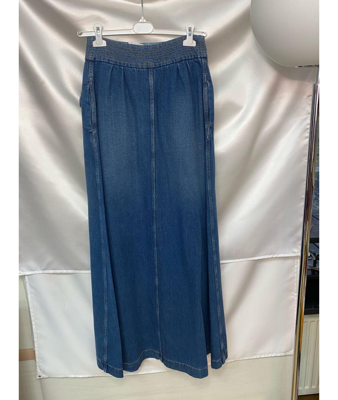 CHLOE Синяя деним юбка миди, фото 2