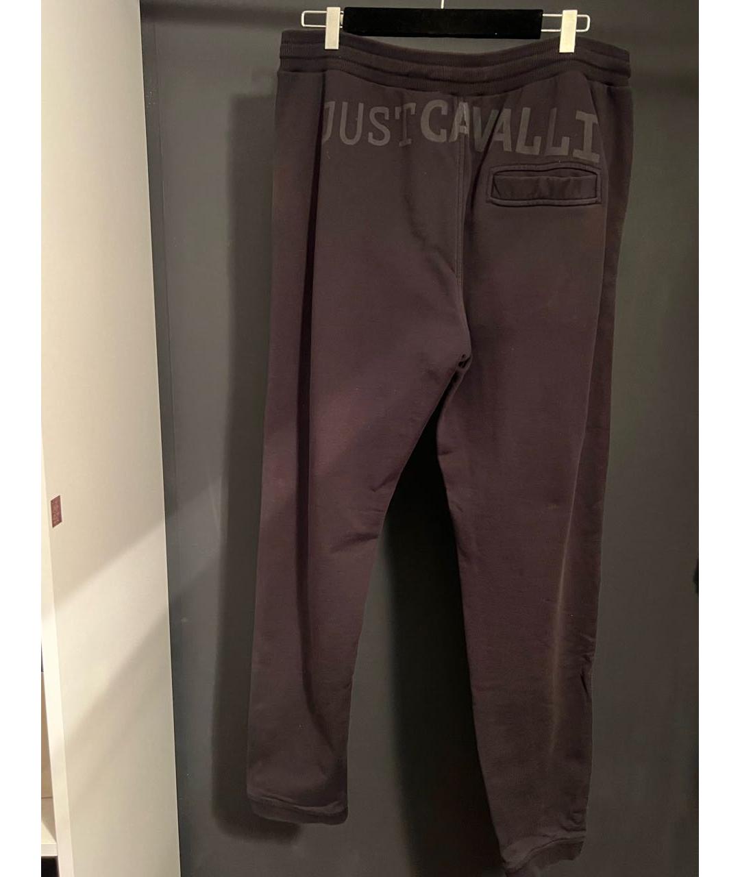 CAVALLI CLASS Черные хлопковые повседневные брюки, фото 2